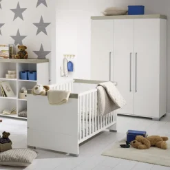 PAIDI Kinderbett KIRA Kreideweiß/ Eiche-Nautik