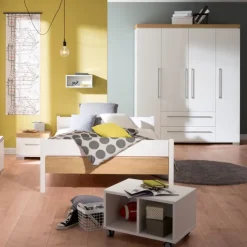 PAIDI Kinder-Drehtürenschrank KIRA 206 x 176 x 56 cm Kreideweiß/Abs.Nebraska