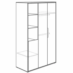 PAIDI Kinder-Drehtürenschrank LIEVEN weiß/ braun