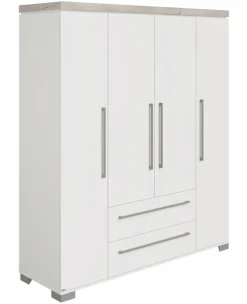 PAIDI Kleiderschrank KIRA Kreideweiß/ Eiche-Nautik