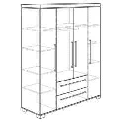 PAIDI Kleiderschrank KIRA Kreideweiß/ Eiche-Nautik