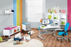 PAIDI Schreibtisch TABLO Kreideweiß/ Azurblau