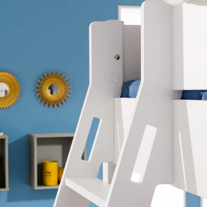 PAIDI Spielbett TIAGO mit Rutsche und Leiter weiß