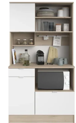 Parisot Buffet-Schrank SOCOOL 100 x 185 cm Eiche Jackson Dekor/ Weiß