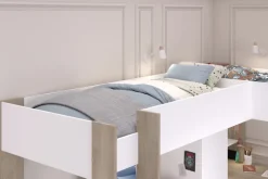 Parisot Eck-Hochbett ALEX braun/ weiß