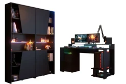 Parisot Gamertisch und Regale mit LED Beleuchtung schwarz
