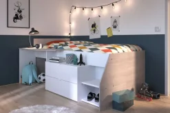 Parisot Halbhohes Hochbett MILKY 1 weiß / grau