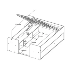 Parisot Halbhohes Hochbett TRAVEL braun/schwarz