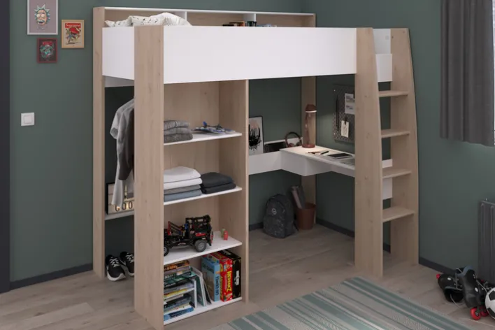 Parisot Hochbett SHELTER 11 braun/ weiß