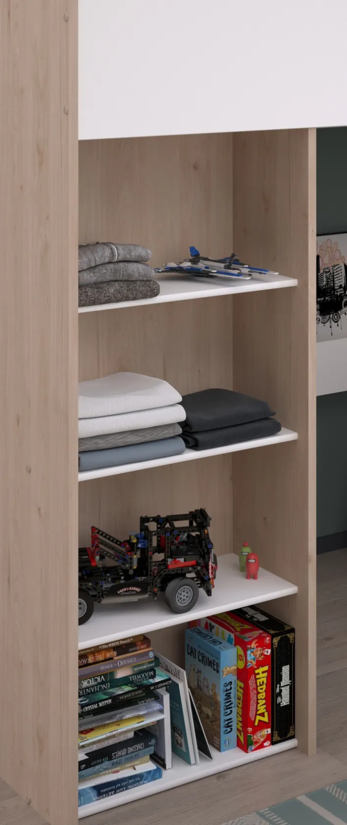 Parisot Hochbett SHELTER 11 braun/ weiß