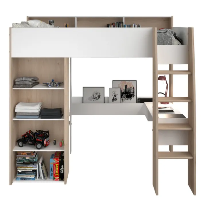 Parisot Hochbett SHELTER 11 braun/ weiß