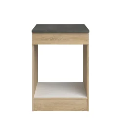 Parisot Küche mit Buffet FUMAY 21 Eiche/Beton-Optik ca. 300 x 186 x 60 cm