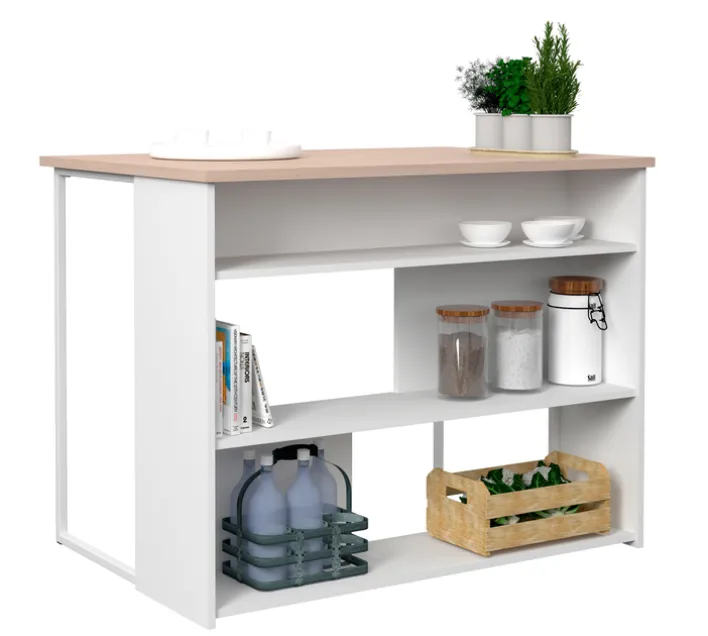 Parisot Kücheninsel SOCOOL 12 ca. 116x90x80 cm Weiß/Jackson Eiche Dekor