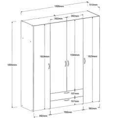 Parisot Kinder-Drehtürenschrank DAILY 1 weiß