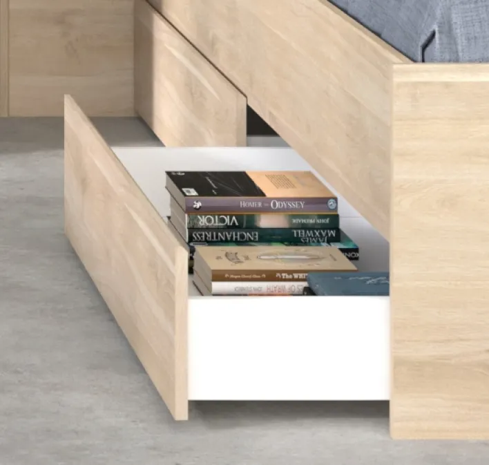 Parisot Stauraumbett ESCALE 1 braun 90 x 200 cm