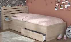 Parisot Stauraumbett ESCALE 1 braun 90 x 200 cm