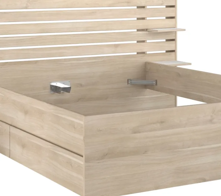 Parisot Stauraumbett ESCALE 2 braun 140 x 200 cm