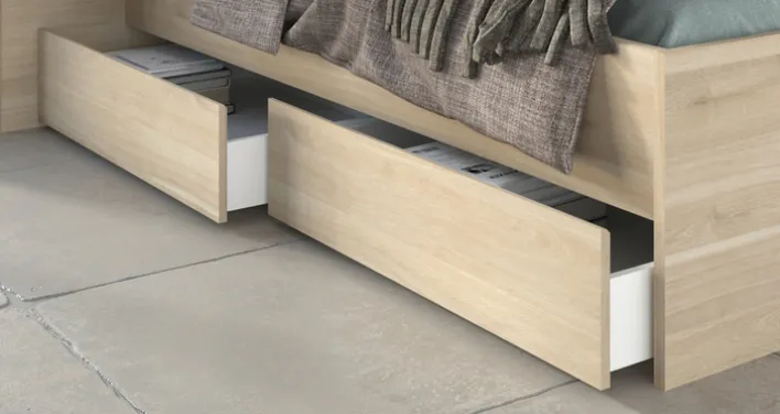 Parisot Stauraumbett ESCALE 2 braun 140 x 200 cm