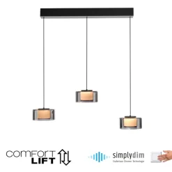 Paul Neuhaus LED Balkenpendel RIKA 3-flg cm schwarz