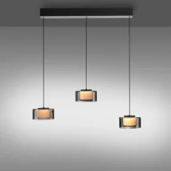 Paul Neuhaus LED Balkenpendel RIKA 3-flg cm schwarz