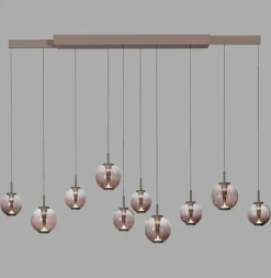 Paul Neuhaus LED Balkenpendel PURE E-INFINITY Glas Aluminium 198 x 35 x 180 cm Broncefarbig/Rauchfarbig