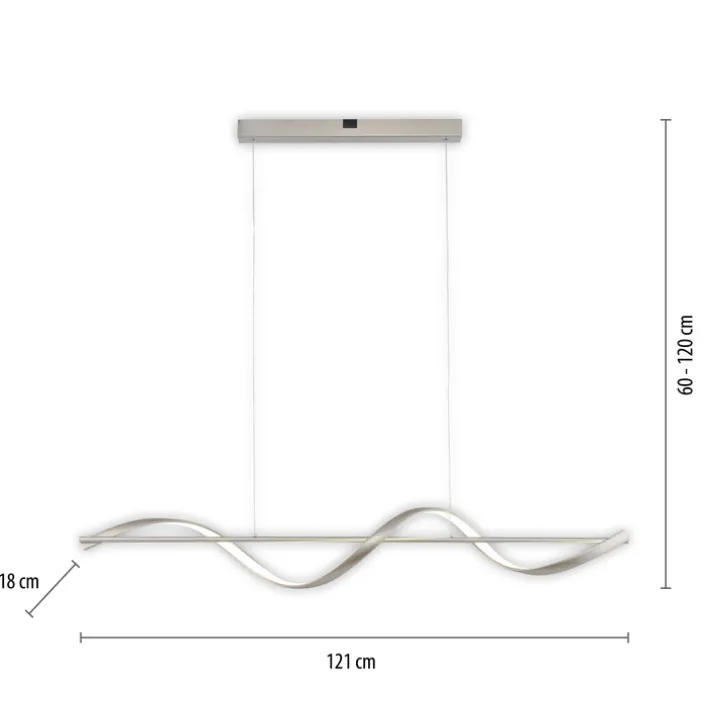 Paul Neuhaus LED Balkenpendel Q-SWING 1-flg silberfarbig