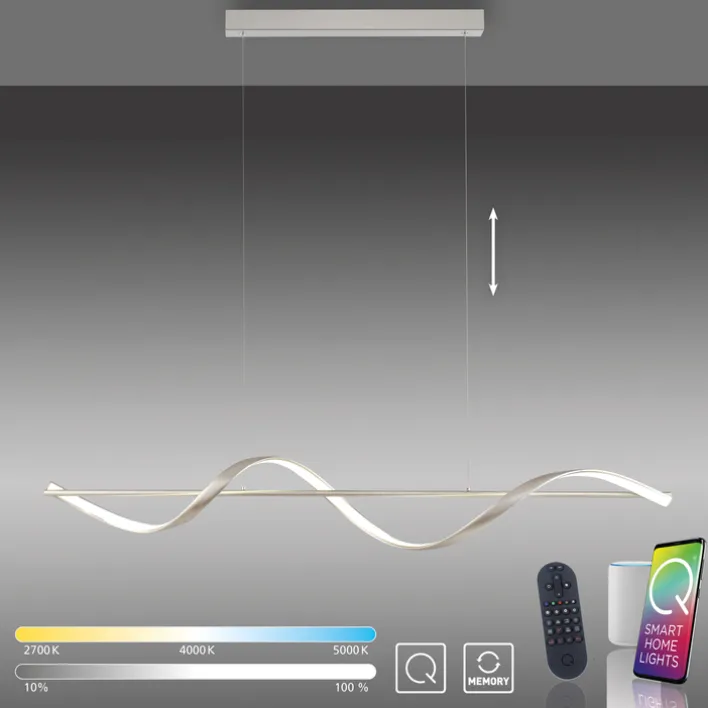 Paul Neuhaus LED Balkenpendel Q-SWING 1-flg silberfarbig