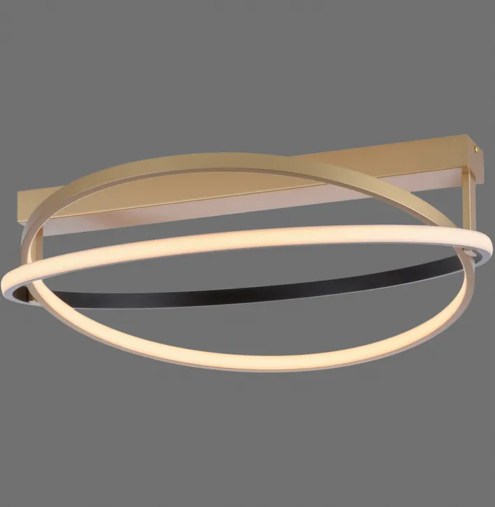 Paul Neuhaus LED Deckenlampe Q-BELUGA rund Messing/ Schwarz matt