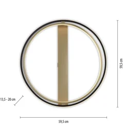 Paul Neuhaus LED Deckenlampe Q-BELUGA rund Messing/ Schwarz matt