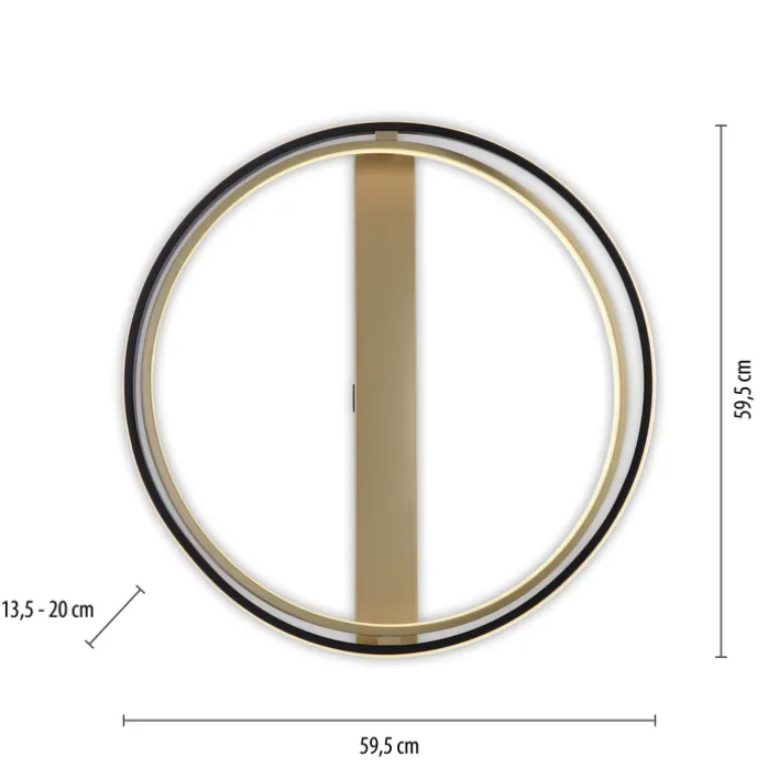 Paul Neuhaus LED Deckenlampe Q-BELUGA rund Messing/ Schwarz matt