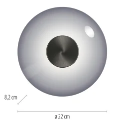 Paul Neuhaus LED Deckenlampe PURE VITRUM 22 cm grau