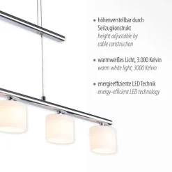 Paul Neuhaus LED Pendelleuchte HYDRA 5-flg stahlfarbig