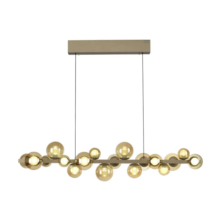 Paul Neuhaus LED Pendelleuchte E-POPUP 120 cm messingfarbig/braun