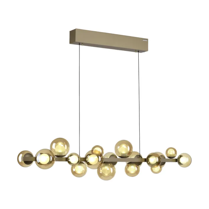 Paul Neuhaus LED Pendelleuchte E-POPUP 120 cm messingfarbig/braun