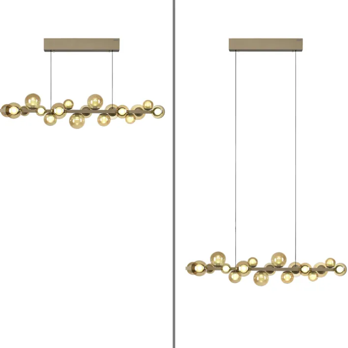 Paul Neuhaus LED Pendelleuchte E-POPUP 120 cm messingfarbig/braun