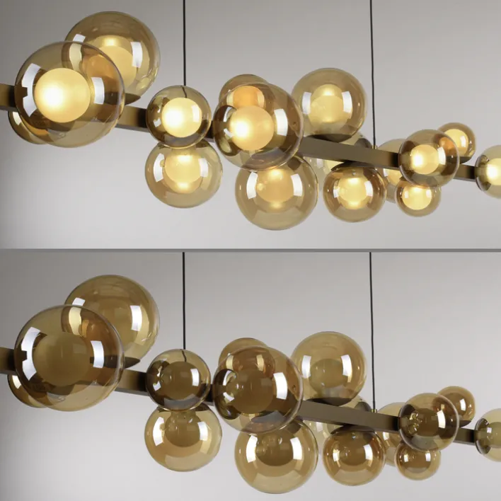 Paul Neuhaus LED Pendelleuchte E-POPUP 120 cm messingfarbig/braun