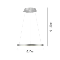 Paul Neuhaus LED Pendelleuchte HOOP 57 cm alu-/nickelfarbig