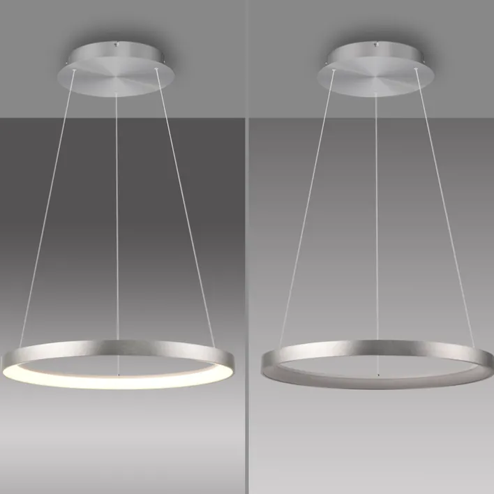 Paul Neuhaus LED Pendelleuchte HOOP 57 cm alu-/nickelfarbig