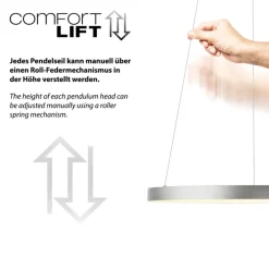 Paul Neuhaus LED Pendelleuchte HOOP 57 cm alu-/nickelfarbig