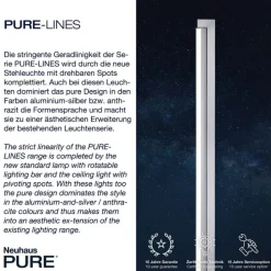 Paul Neuhaus LED Stehlampe PURE-LINES alufarbig