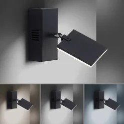 Paul Neuhaus LED Wandleuchte mit Spot PURE-MIRA schwarz