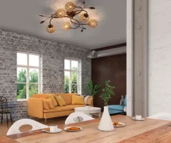 Paul Neuhaus Retrofit Deckenlampe GRETA 6-flg rostfarbig