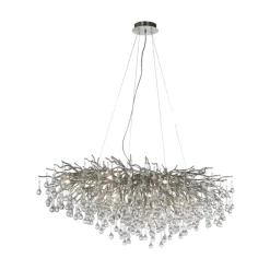 Paul Neuhaus Retrofit Kronleuchter ICICLE 150 x 75 cm stahlfarbig