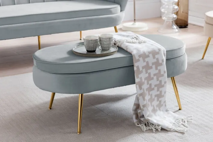 Polsterbank hellgrau