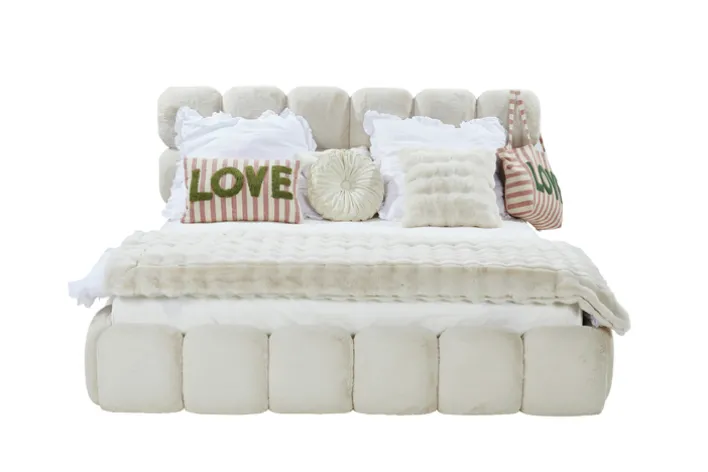 Polsterbett BALOON 180 x 200 cm weiß