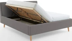Polsterbett FRIEDA IIL 140 x 200 cm hellgrau