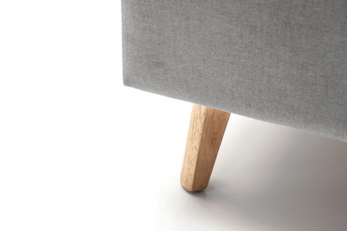 Polsterbett FRIEDA IIL 140 x 200 cm hellgrau