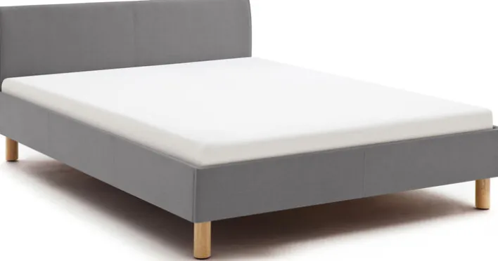 Polsterbett LENA 140 x 200 cm hellgrau