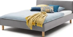 Polsterbett LENA 140 x 200 cm hellgrau