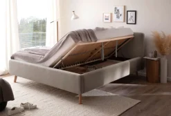 Polsterbett MATTIS 160 x 200 cm taupegrau